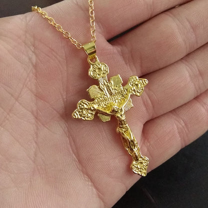 Crucifix pendant necklace