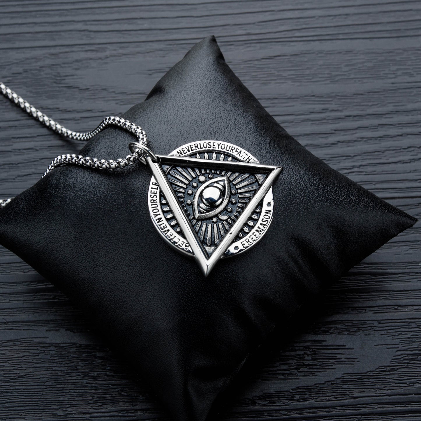 Freemason Pendant Necklace Men's Titanium Steel Necklace Punk Hipster Pendant Pendant